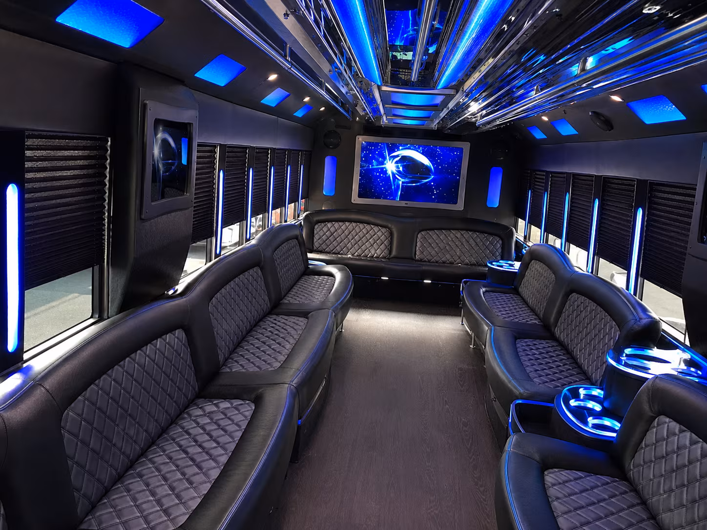 bridal party buses for getting ready and the big entrance