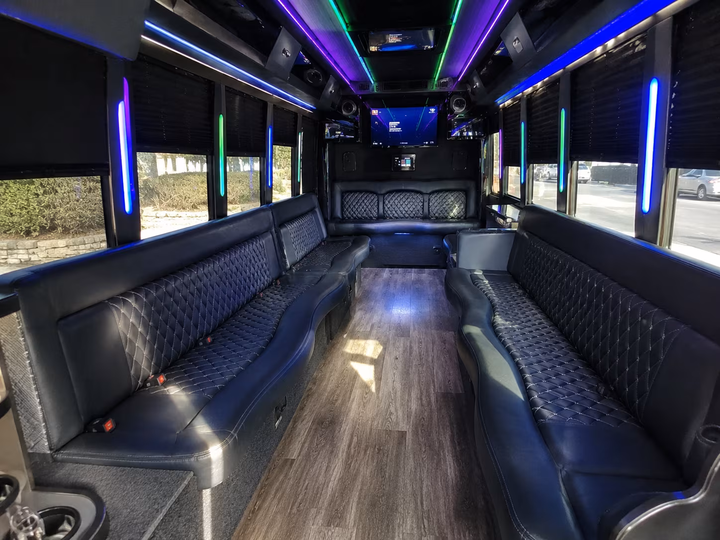 tracy 15 passenger party bus interior