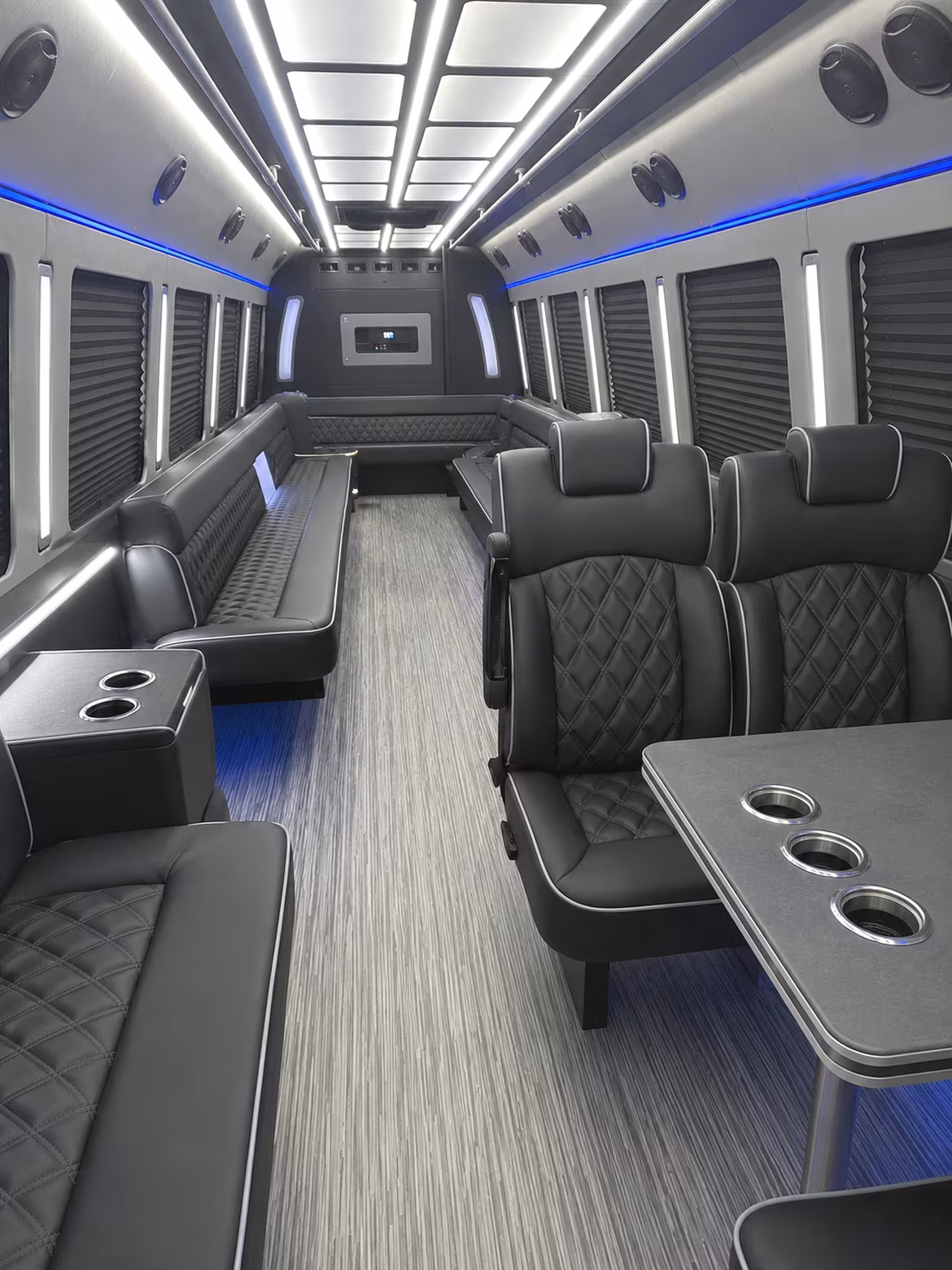 tracy 25 passenger party bus inside