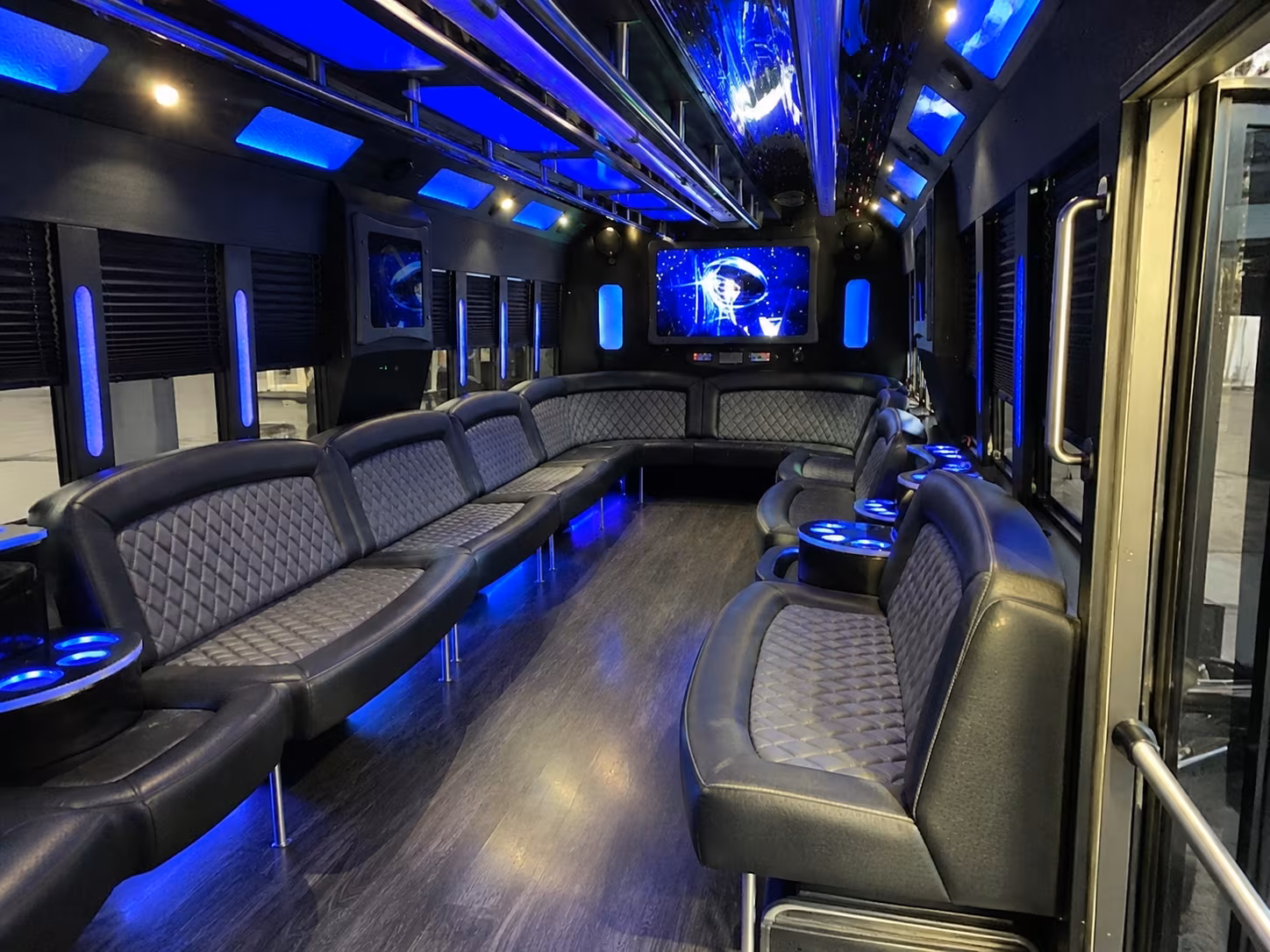 tracy 28 passenger party bus interior