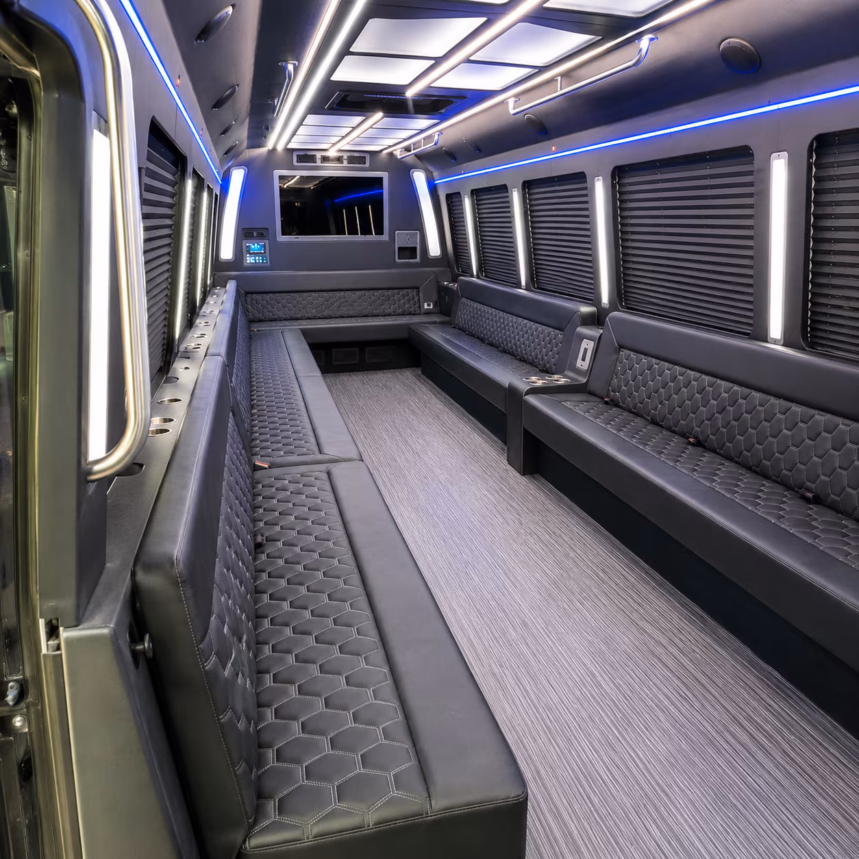 tracy 40 passenger party bus interior