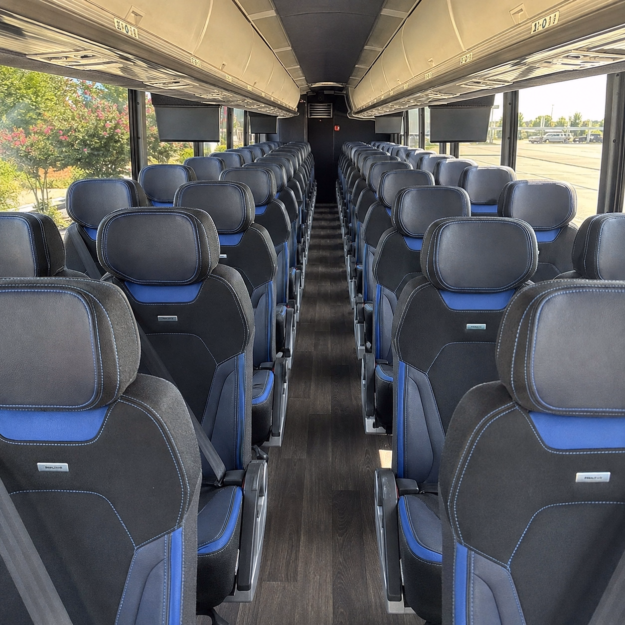 tracy charter bus rental interior