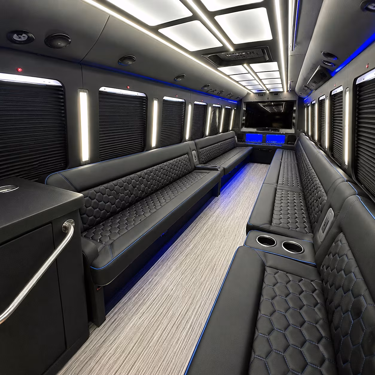 tracy party bus rental interior